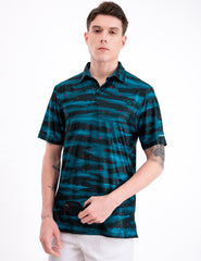 Green Camouflage Golf Polo Shirt for Men