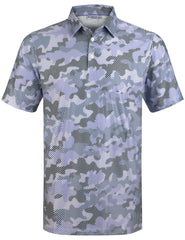 Purple Camouflage Golf Polo Shirt for Men