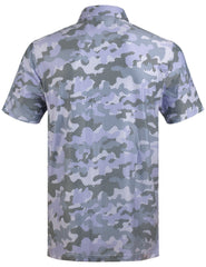 Purple Camouflage Golf Polo Shirt for Men
