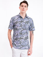 Purple Camouflage Golf Polo Shirt for Men