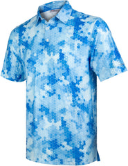 Blue Camouflage Golf Polo Shirt for Men