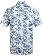 Dinosaur Jurassic Tropical Leaf Golf Polo Shirt for Men