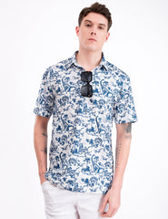 Dinosaur Jurassic Tropical Leaf Golf Polo Shirt for Men