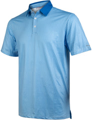Blue Geometric Golf Polo Shirt for Men