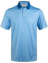Blue Geometric Golf Polo Shirt for Men