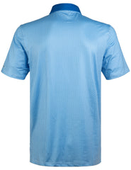 Blue Geometric Golf Polo Shirt for Men