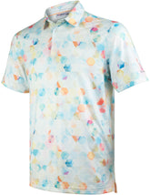 Colorful Geometric Hexagonal Golf Polo Shirt for Men