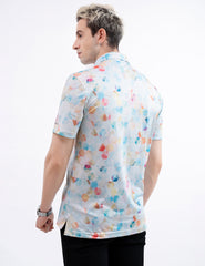 Colorful Geometric Hexagonal Golf Polo Shirt for Men