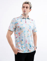 Colorful Geometric Hexagonal Golf Polo Shirt for Men