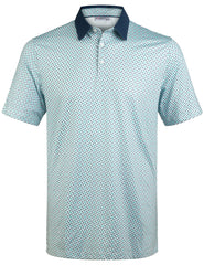 Green Geometric Umbrella Golf Polo Shirt for Men