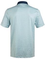 Green Geometric Umbrella Golf Polo Shirt for Men