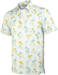 White Sailboat Tropical Coconut Tree Golf Polo Shirt for Men
