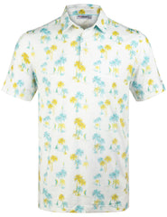 White Sailboat Tropical Coconut Tree Golf Polo Shirt for Men