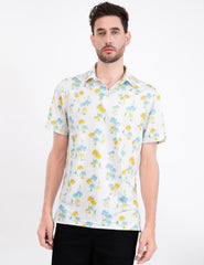 White Sailboat Tropical Coconut Tree Golf Polo Shirt for Men