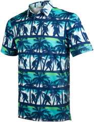 Bigfoot Coconut Tree Floral Tropical Golf Polo Shirt for Men