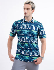 Bigfoot Coconut Tree Floral Tropical Golf Polo Shirt for Men