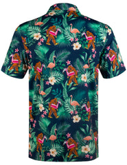 Green Bigfoot Floral Tropical Golf Polo Shirt for Men