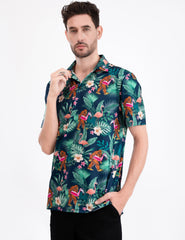 Green Bigfoot Floral Tropical Golf Polo Shirt for Men