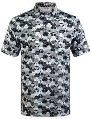 Black Whaile Tail Golf Polo Shirt for Men