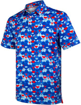 Blue Whaile Tail Golf Polo Shirt for Men