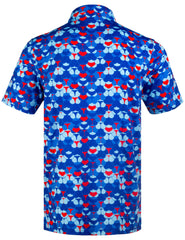 Blue Whaile Tail Golf Polo Shirt for Men