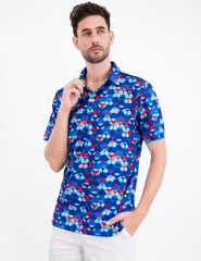 Blue Whaile Tail Golf Polo Shirt for Men