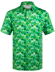 Green Whaile Tail Golf Polo Shirt for Men