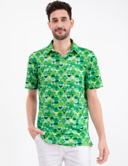 Green Whaile Tail Golf Polo Shirt for Men