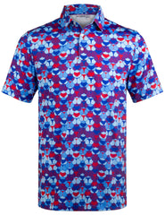 Purple Whaile Tail Golf Polo Shirt for Men