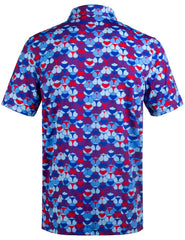 Purple Whaile Tail Golf Polo Shirt for Men