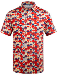 Red Whaile Tail Golf Polo Shirt for Men