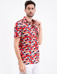 Red Whaile Tail Golf Polo Shirt for Men