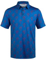 Blue Cactus Funny Golf Polo Shirt for Men