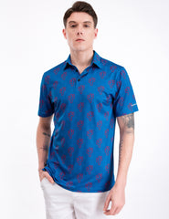 Blue Cactus Funny Golf Polo Shirt for Men