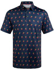 Navy Cocktail Funny Golf Polo Shirt for Men