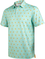 Green Cocktail Funny Golf Polo Shirt for Men