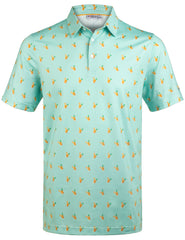 Green Cocktail Funny Golf Polo Shirt for Men