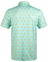 Green Cocktail Funny Golf Polo Shirt for Men