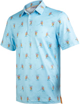 Hot Dog Golf Swing Funny Golf Polo Shirt for Men
