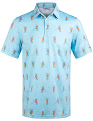 Hot Dog Golf Swing Funny Golf Polo Shirt for Men