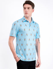 Hot Dog Golf Swing Funny Golf Polo Shirt for Men