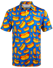 Hot Dog Funny Golf Polo Shirt for Men