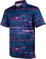 Blue Neon Line Golf Polo Shirt for Men
