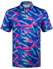 Blue Paint Smear Golf Polo Shirt for Men