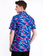 Blue Paint Smear Golf Polo Shirt for Men