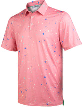 Pink Paint Flakes Golf Polo Shirt for Men