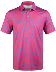 Pink Paisley Tropical Golf Polo Shirt for Men