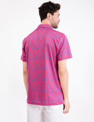 Pink Paisley Tropical Golf Polo Shirt for Men