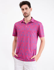 Pink Paisley Tropical Golf Polo Shirt for Men