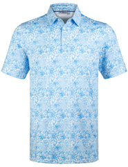 White Paisley Tropical Golf Polo Shirt for Men